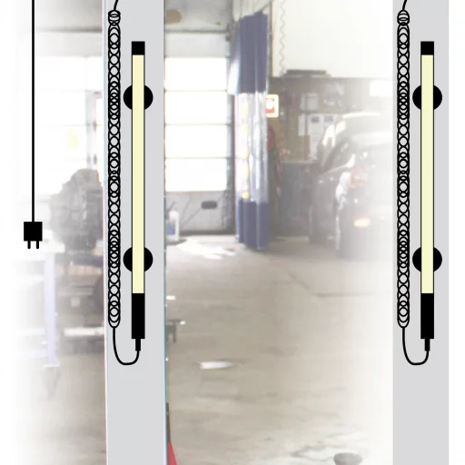 LINE LIGHT 2-SØYLER m/dimmer