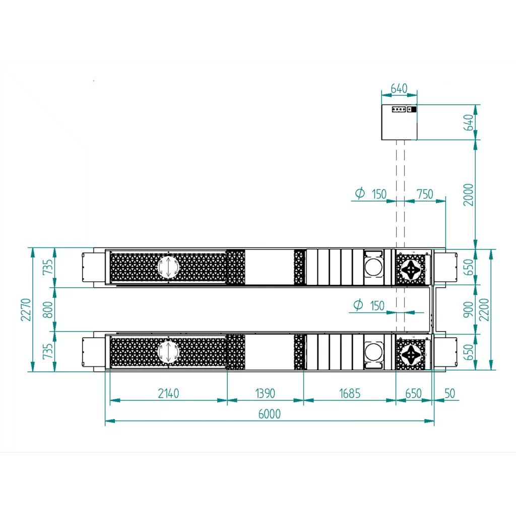 V-løfter galv. 5.5T 6m hjulst/frhj/slit.